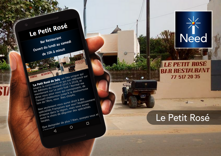 Restaurant Petit Rosé application mobile senegal iNeed